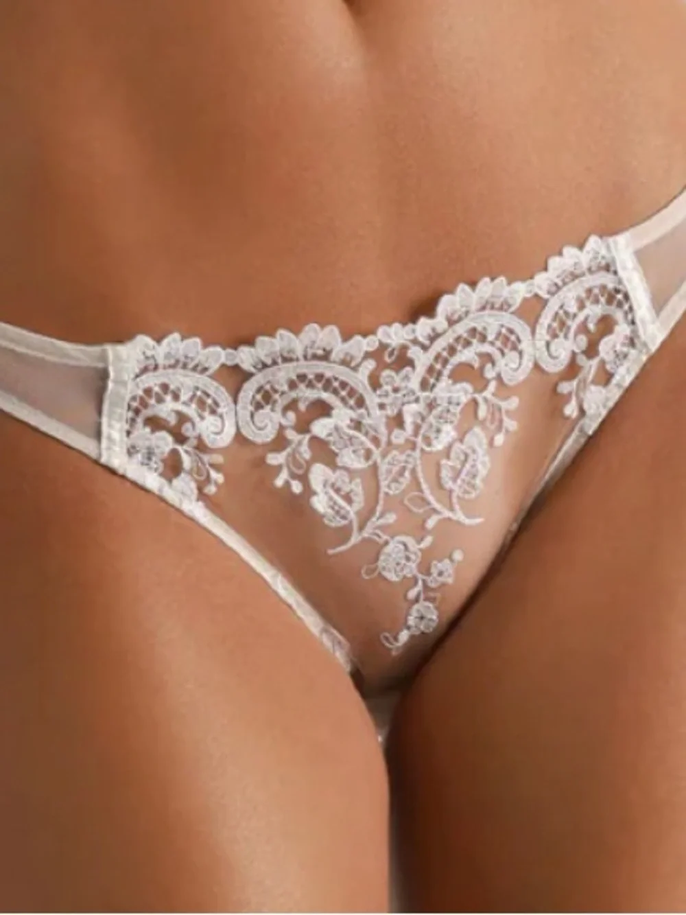 Kiki de Montparnasse Ivory White Sheer Bra Size S & Thong Size M New With Tags